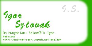igor szlovak business card